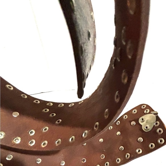 Motif Vintage Brown Studded Leather Belt main image 4